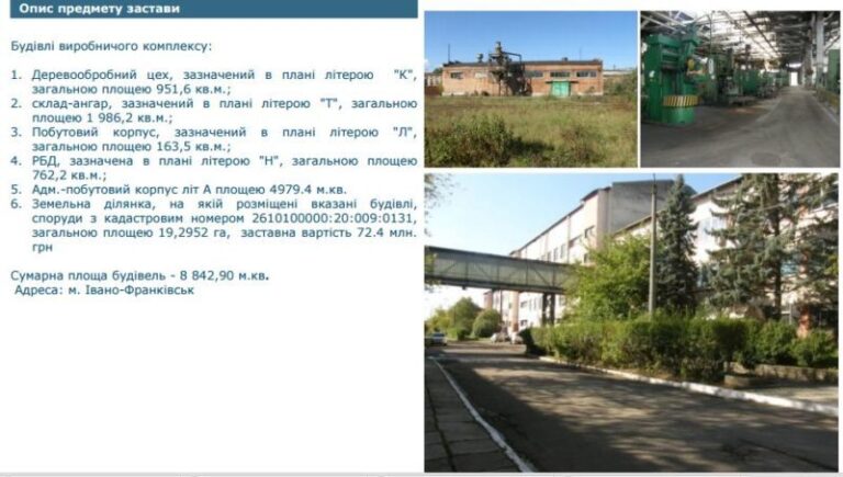 Кредитний борг власників франківського заводу продають з аукціону
