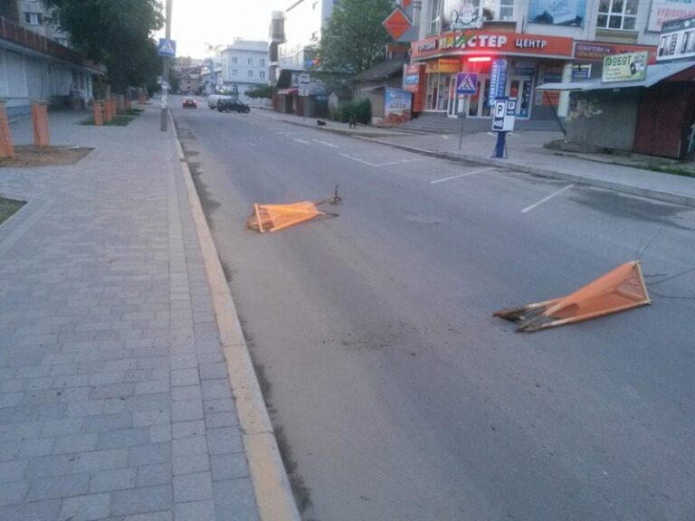 На вулиці Тичини поламали саджанці акацій (ФОТО)