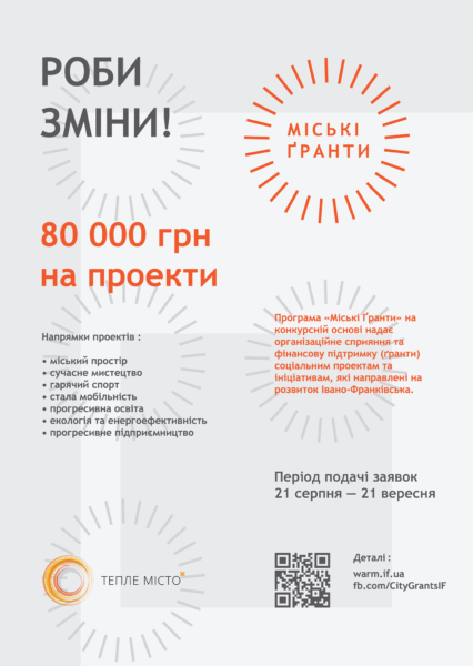 Стартувала нова хвиля “Міських Ґрантів”, на проекти виділяють по 20 тисяч гривень
