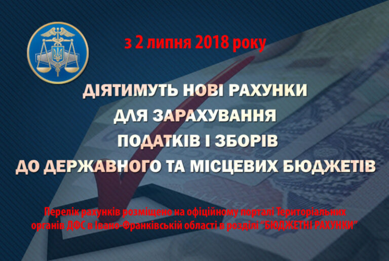 Прикарпатці сплачуватимуть податки і збори за новими рахунками