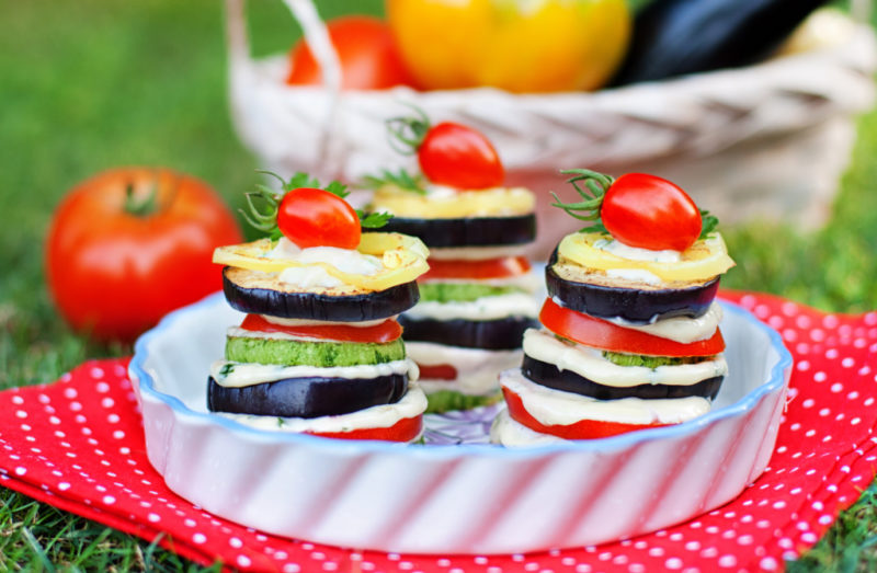 Tasty appetizer of grilled vegetables