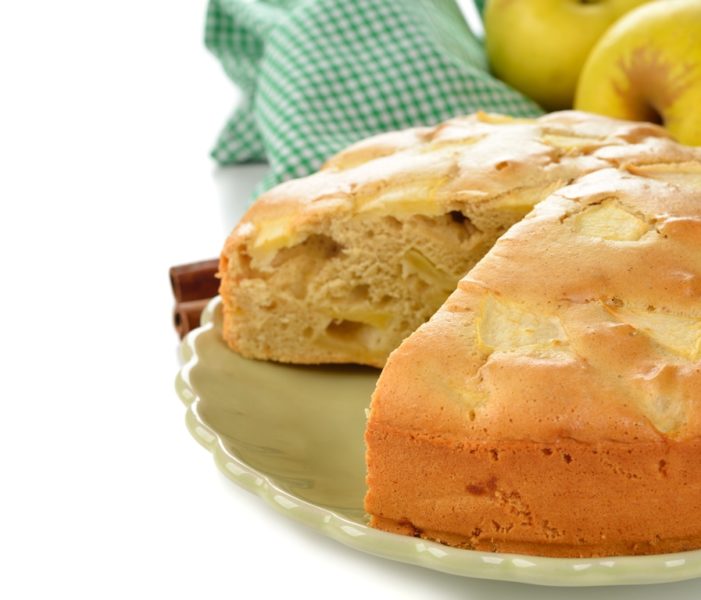 apple charlotte on white background