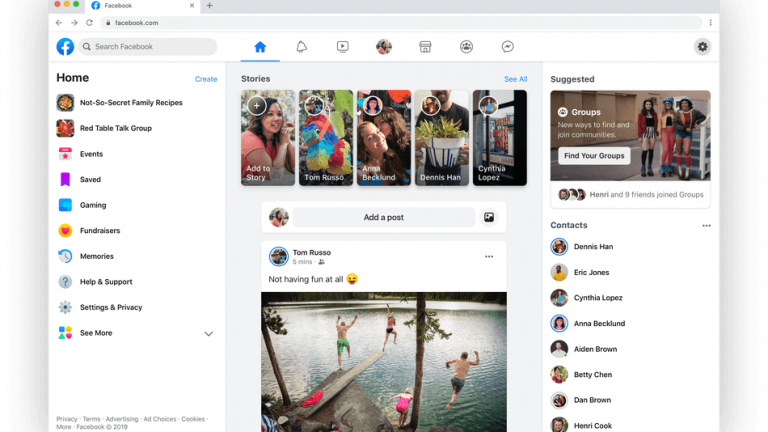 Без синьої «шапки», світлі тони, у центрі — спільноти. Facebook представила новий дизайн (ФОТО)