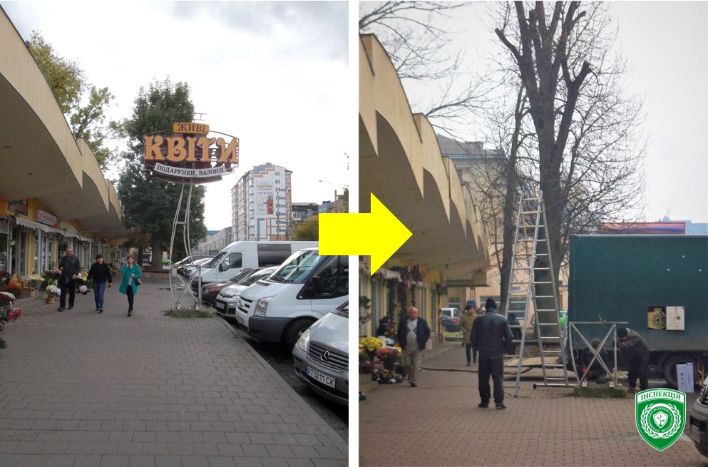 У Франківську демонтували величезну рекламну конструкцію (ФОТО)