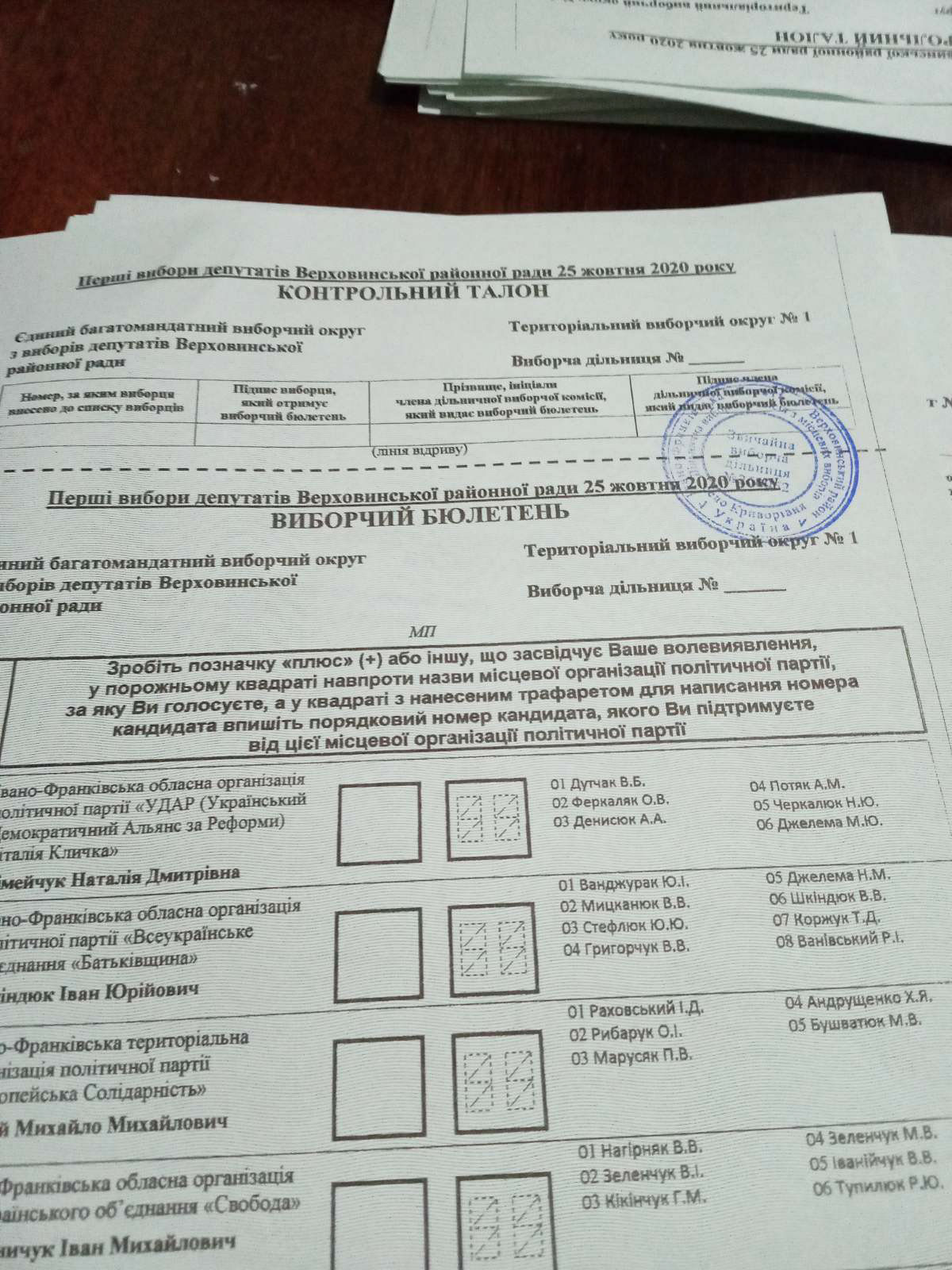 Вибори на Верховинщині: зіпсовані бюлетені та розбіжності в їхній кількості