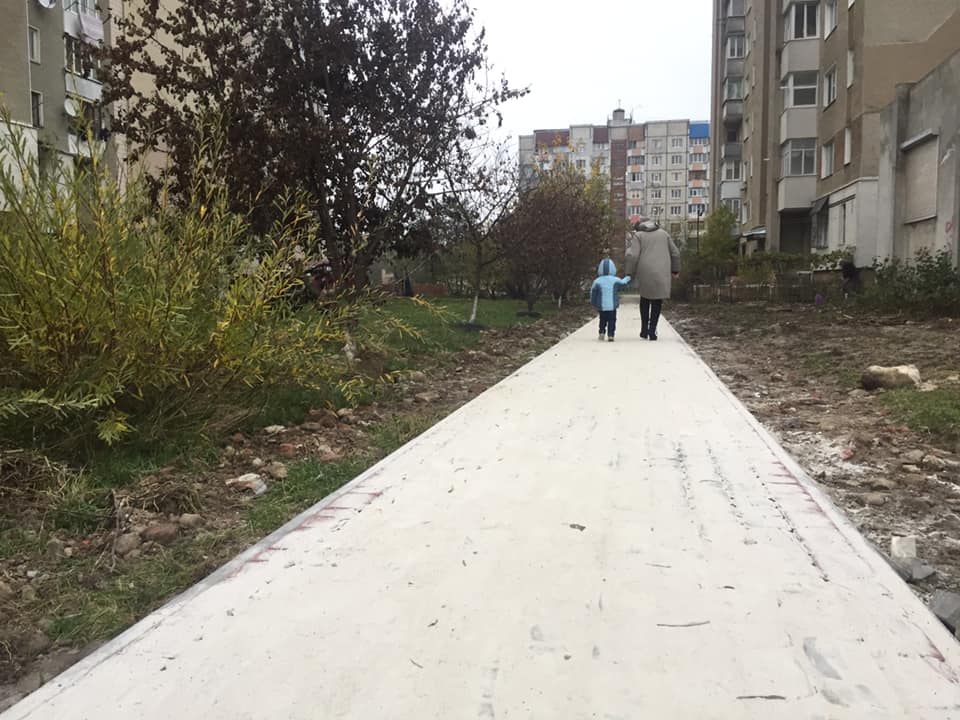 Була ледь не дика природа: прибудинкову територію облаштовують на Молодіжній (ФОТО)