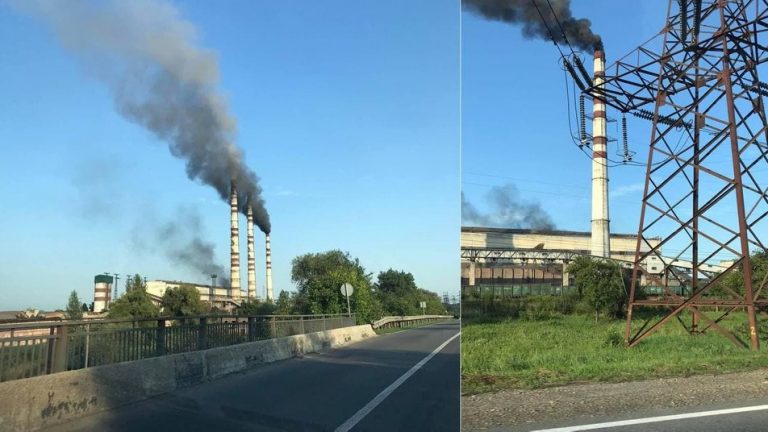 На Бурштинській ТЕС пояснили причини чорного диму з труб підприємства (ФОТО, ВІДЕО)