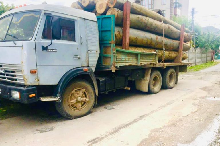 На Прикарпатті затримали вантажівку з незаконною лісодеревиною (ФОТО)