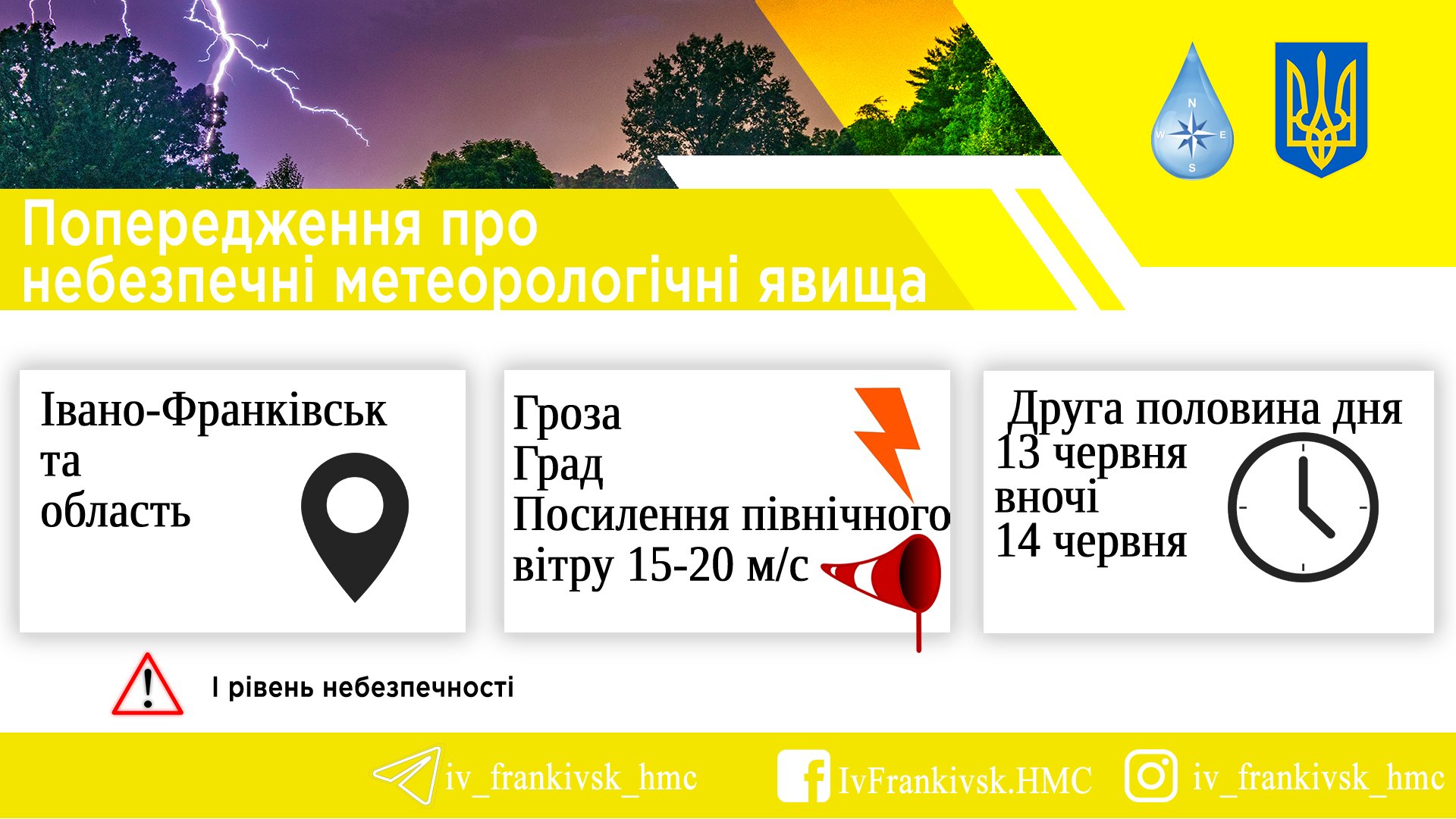 погода на 13 червня Івано-Франківська область