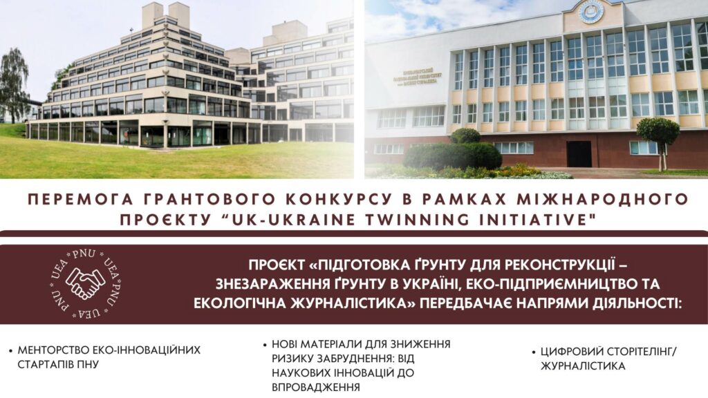 ПНУ та Університет Східної Англії разом досліджуватимуть відновлення ґрунту та води