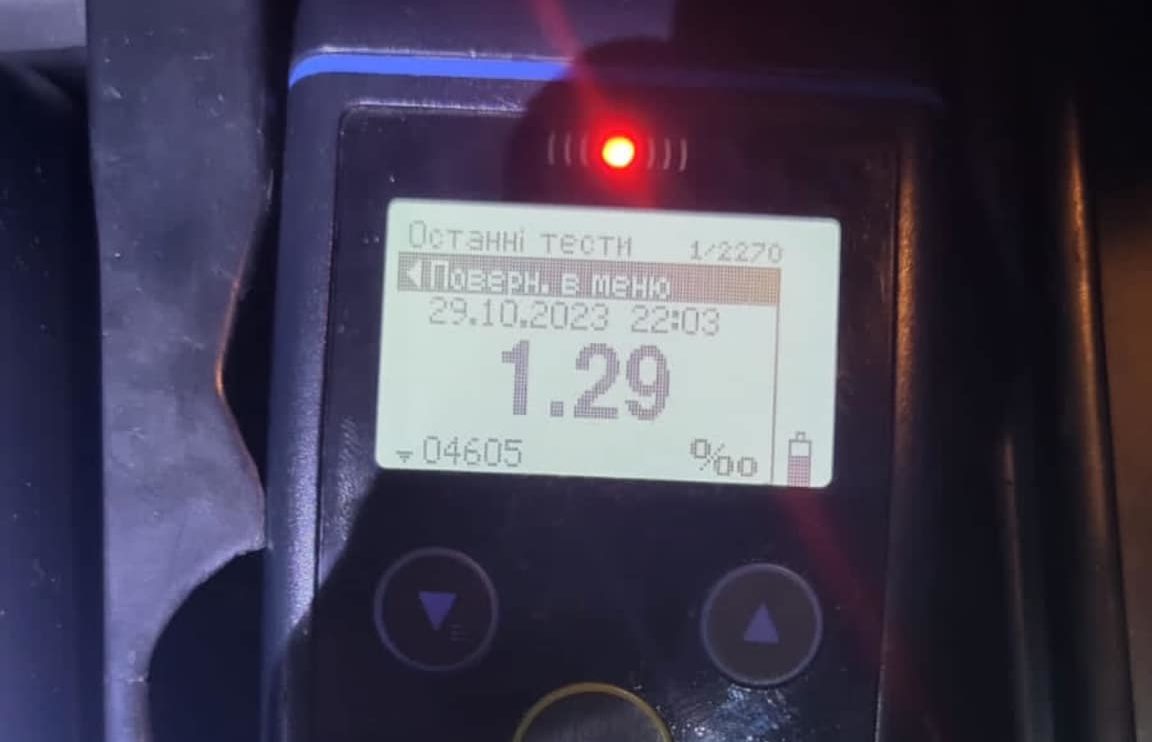 У Франківську п’яний водій втікав від поліції: після затримання “надув” 1,29 проміле (ФОТО)