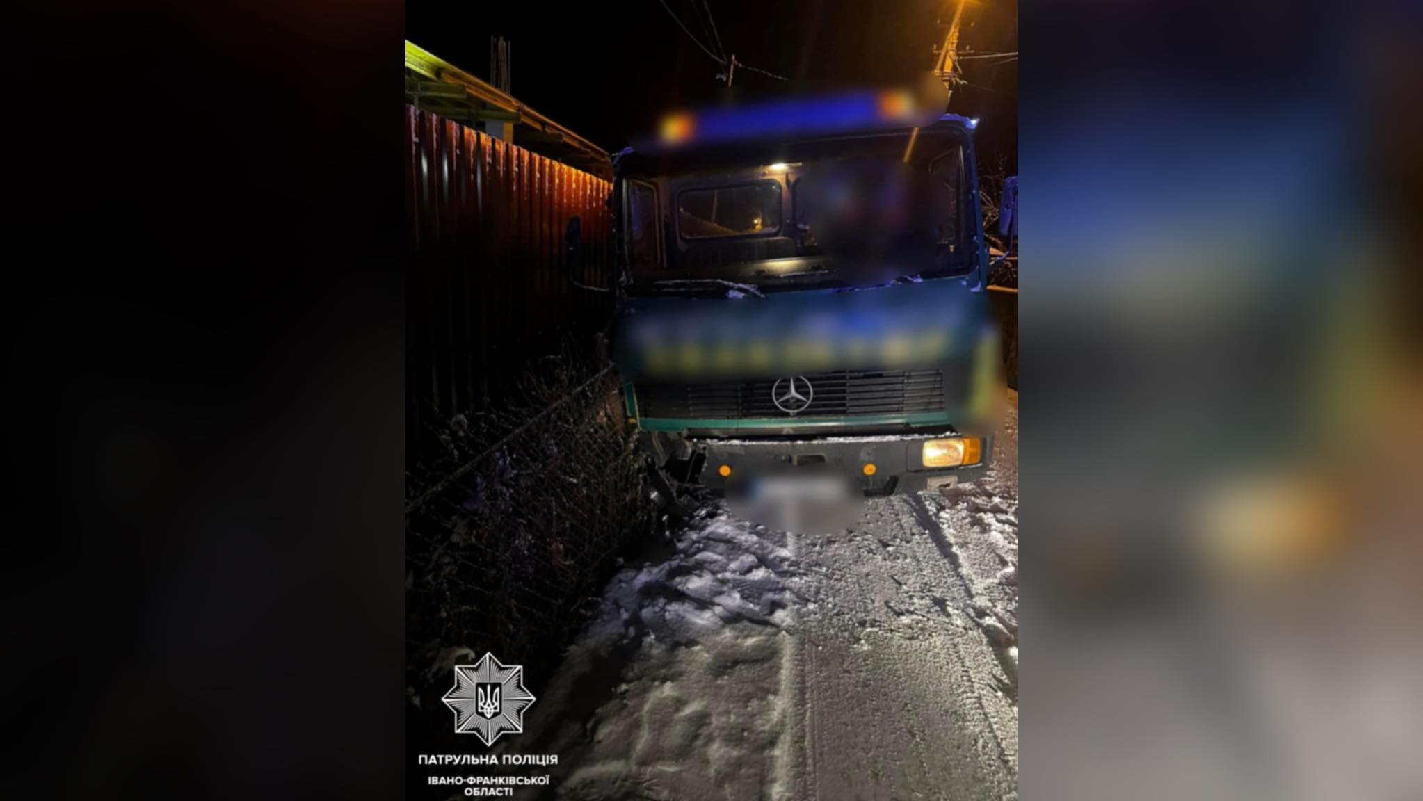 У Крихівцях п’яний водій на вантажівці в’їхав у паркан (ФОТО З МІСЦЯ)