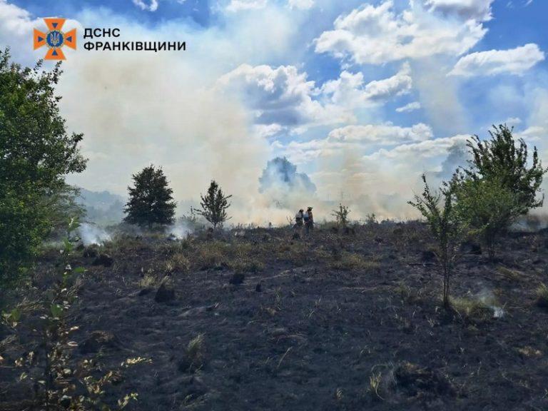 Півтора гектара трави горіло на Калущині (ФОТО)
