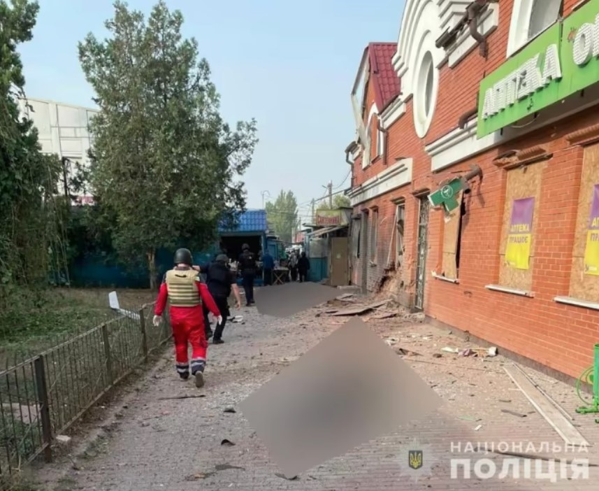місце удару рф по Херсону