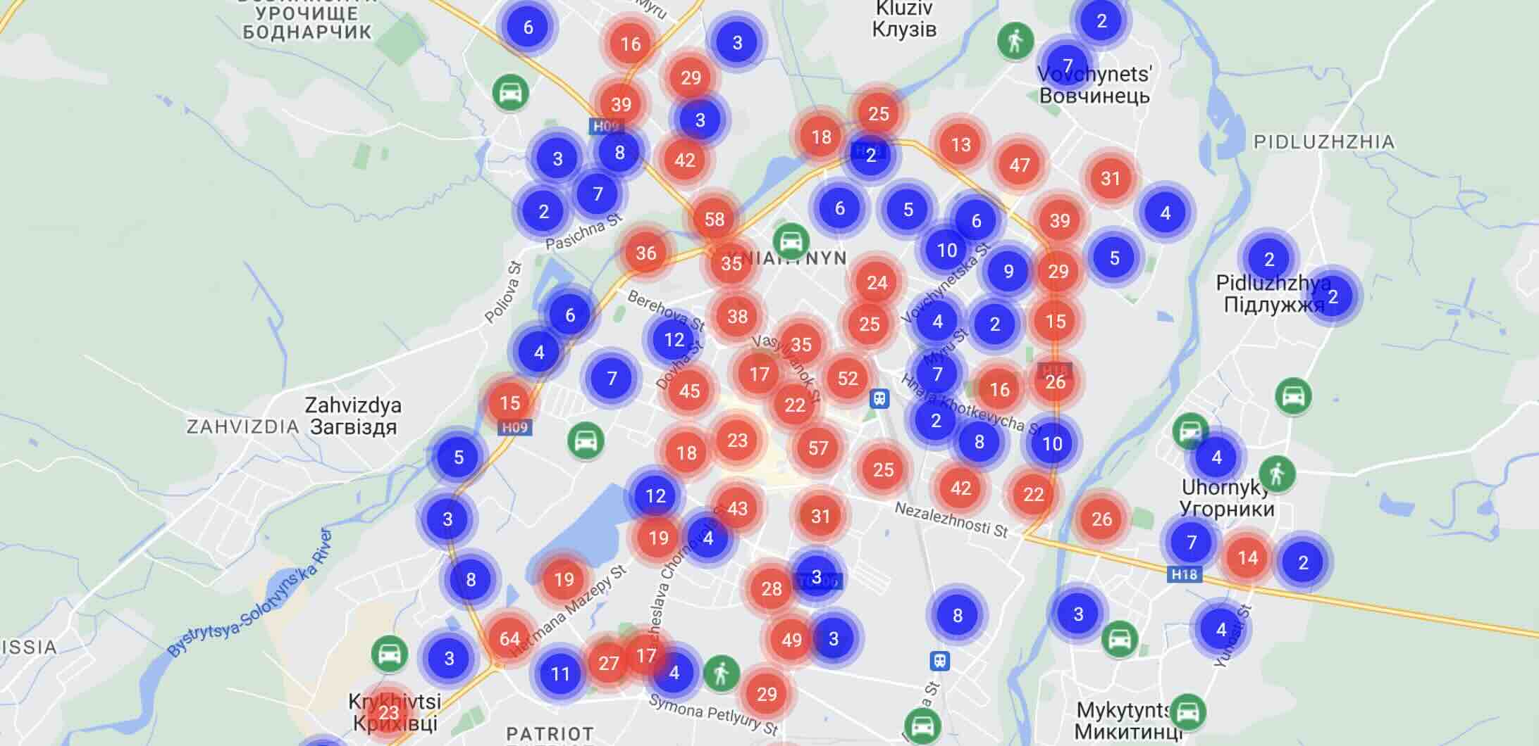 В Івано-Франківську створили мапу ДТП, аби виявити аварійно небезпечні ділянки