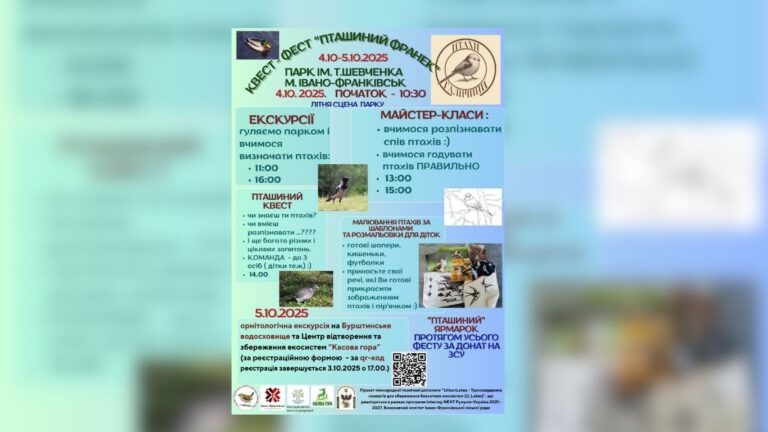 У Франківську, в парку Шевченка, відбудеться квест-фест “Пташиний Франек”