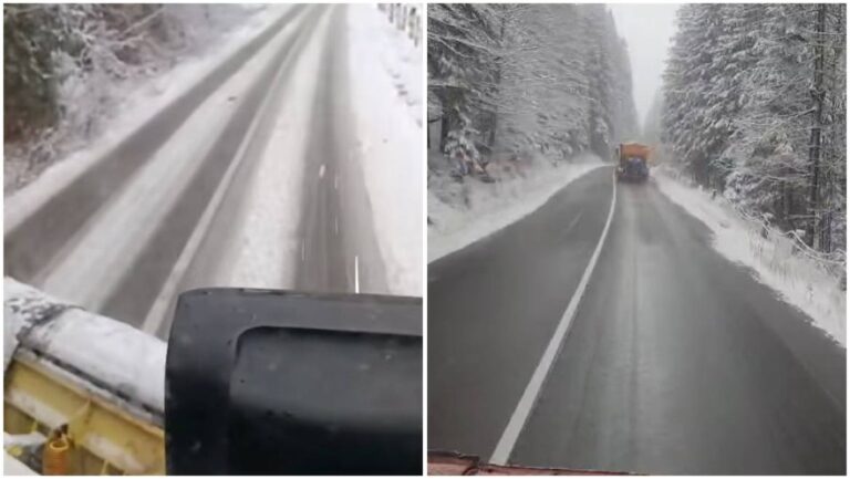 У горах Прикарпаття засніжило: на дорогах працює спецтехніка (ВІДЕО)