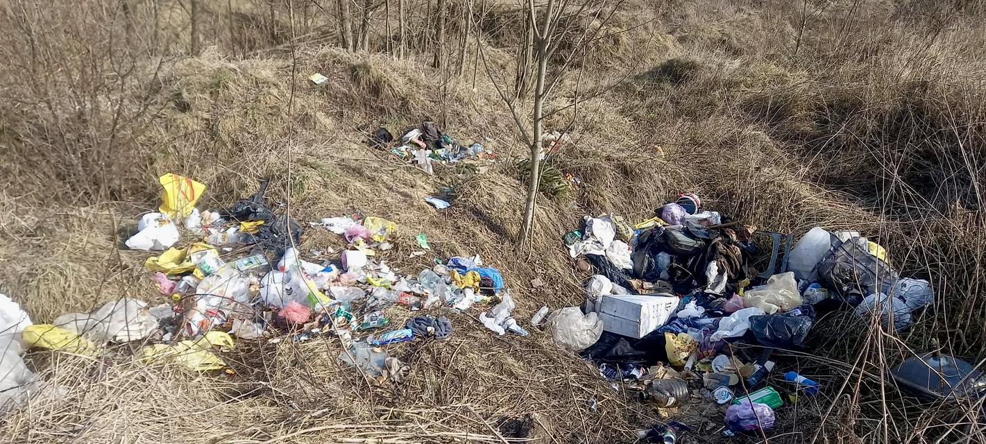 У Бурштині поблизу залізничної колії виявили стихійне сміттєзвалище (ФОТО)