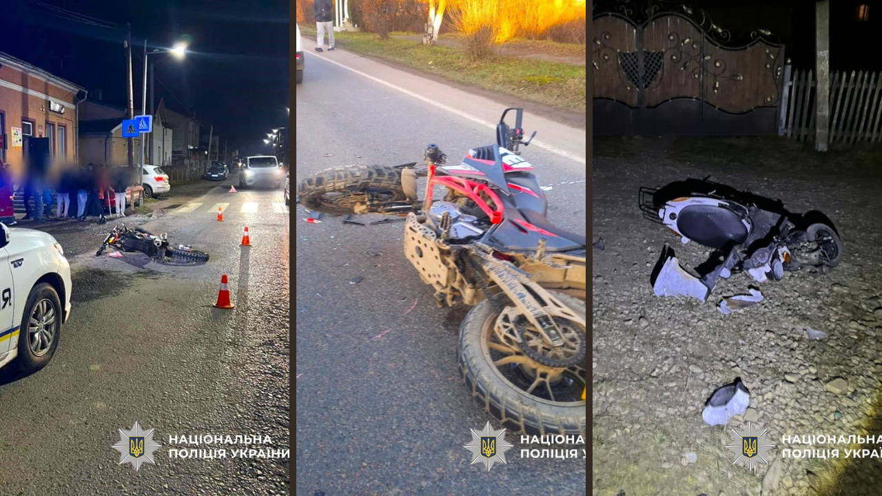 Двоє неповнолітніх мотоциклістів та скутерист потрапили у ДТП на Прикарпатті (ФОТО)