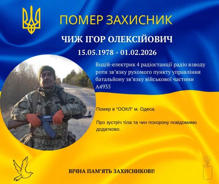 Помер військовослужбовець з Прикарпаття Ігор Чиж