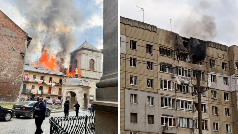 У Львові дрони атакували житлові будинки: є поранені (ФОТО, ВІДЕО)