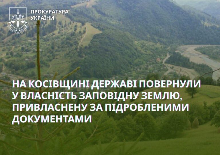 Через підроблений документ: на Косівщині державі повернули гектар землі природно-заповідного фонду