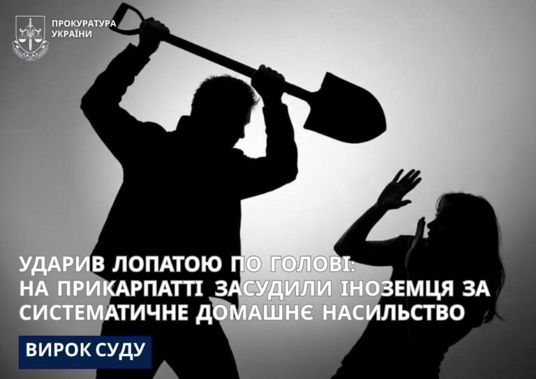 Ударив лопатою по голові: на Прикарпатті іноземець систематично бив співмешканку