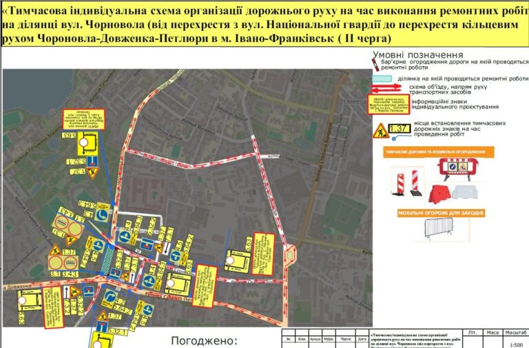 Частину вулиці Чорновола у Франківську на тиждень перекриють для транспорту (СХЕМА)