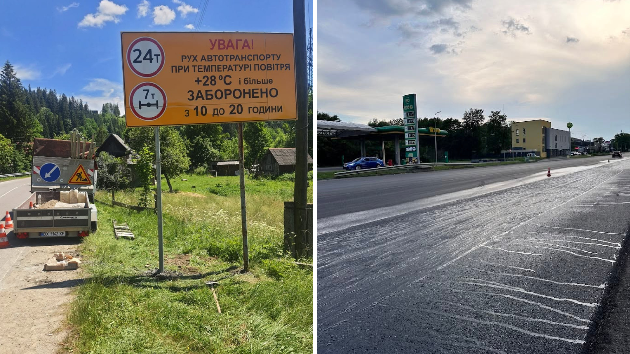 На Прикарпатті через сильну спеку охолоджуватимуть дороги (ФОТО)