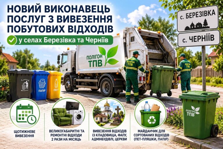 У Чернієві та Березівці змінять перевізника побутових відходів