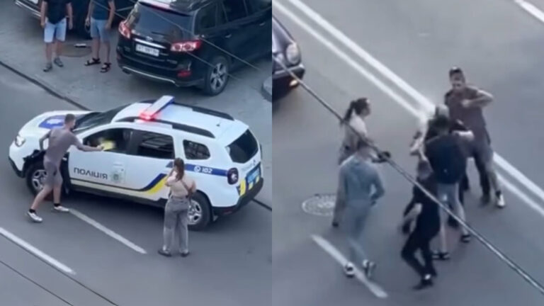 У Франківську чоловіки під час конфлікту пошкодили службове авто та розпилили сльозогінний газ в обличчя поліціянту (ФОТО)
