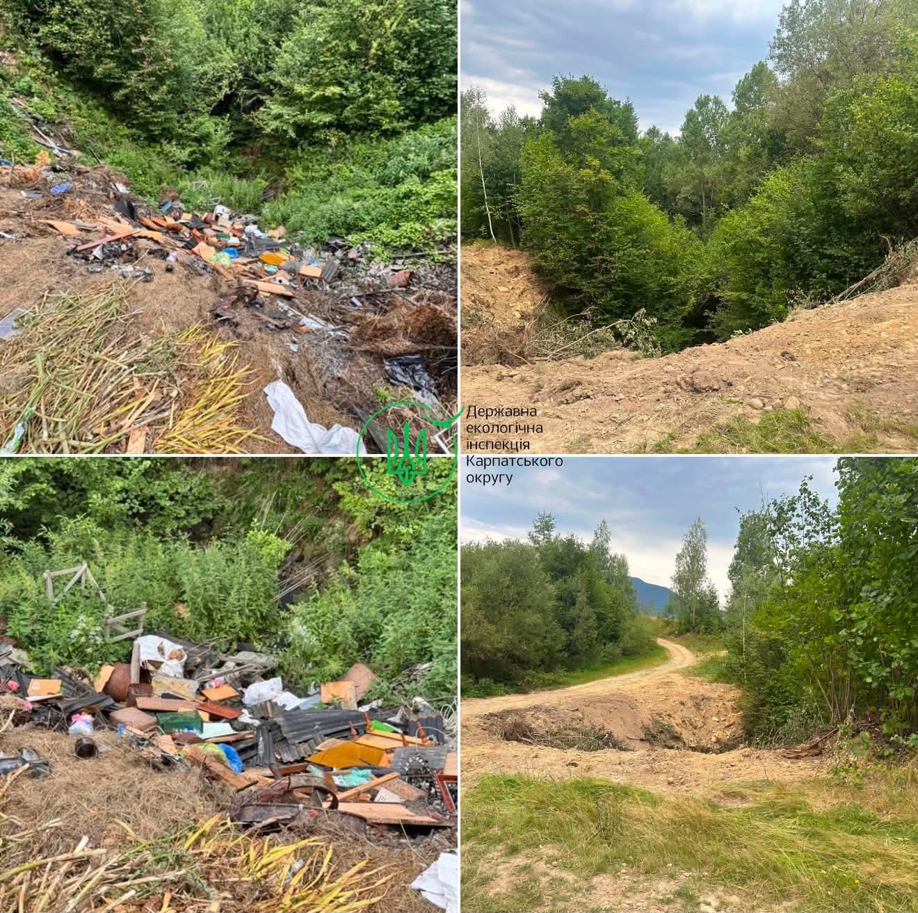 У Підлісках сміття скидали просто в яр із потічком (ФОТО)